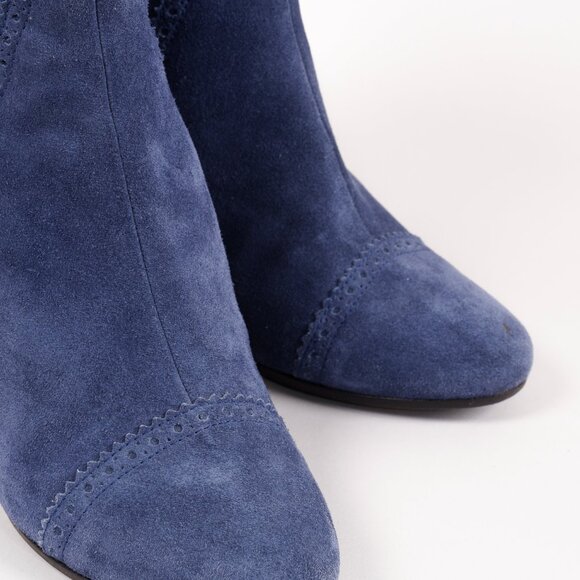 Balenciaga Blue Suede Ankle Boots - Picture 6 of 11